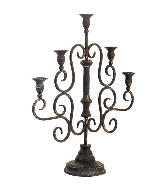 CANDELABRO METAL ENVEJECIDO 5 VELAS