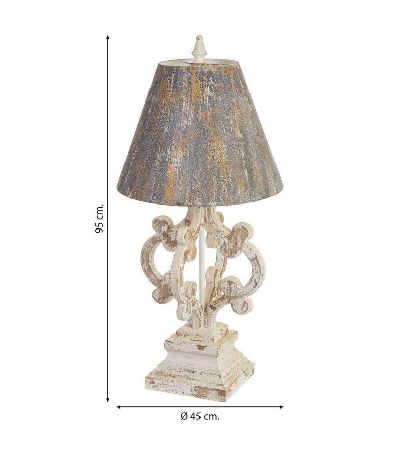 LAMPARA SOBREMESA MADERA/METAL