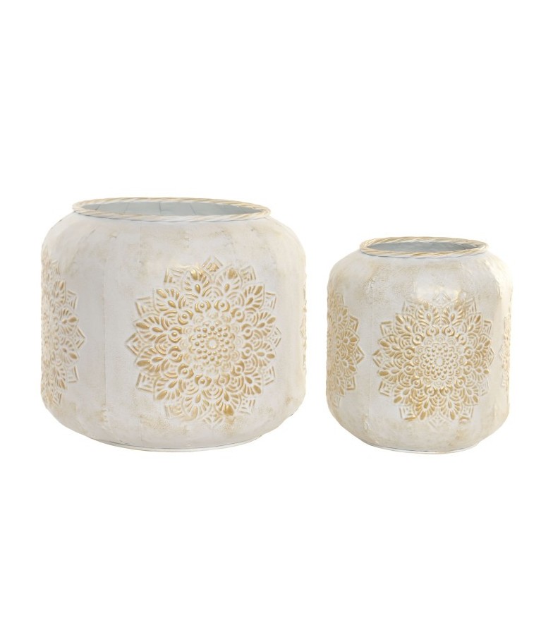 MACETERO MANDALA BLANCO PEQUEÑO