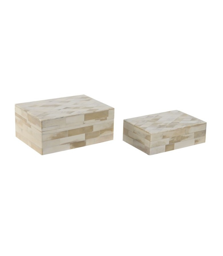 JOYERO MANGO HUESO ROMBOS NATURAL GRANDE