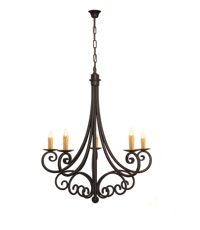 LAMPARA 3 VELAS NEGRA